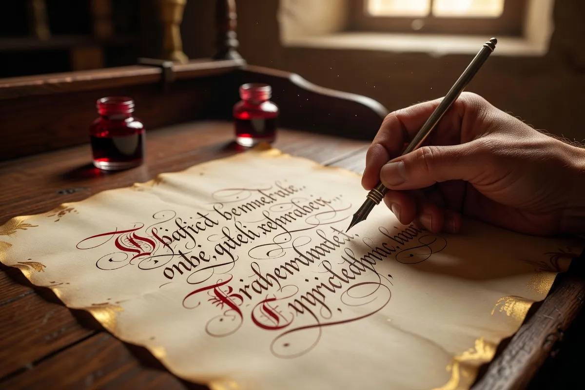 Photorealistic editorial photograph, manuscript medieval atmosphere, warm vellum