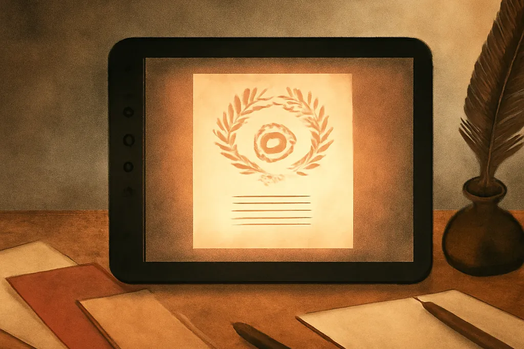 Graphiste travaillant sur la maquette d’un faire-part sur tablette et papier