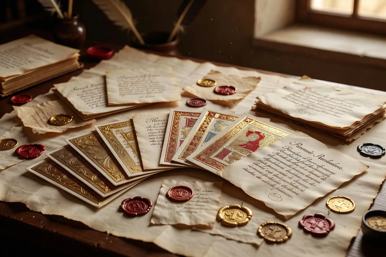 Étalage de faire-part de mariage en papier vergé et vélin